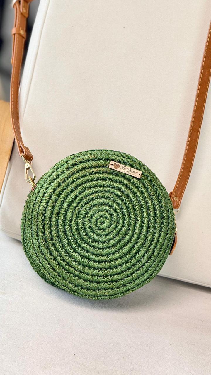 Bolso YOYO de yute natural color arena, vista frontal